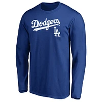 Men's Fanatics Royal Los Angeles Dodgers Team Logo Lockup Long Sleeve T-Shirt