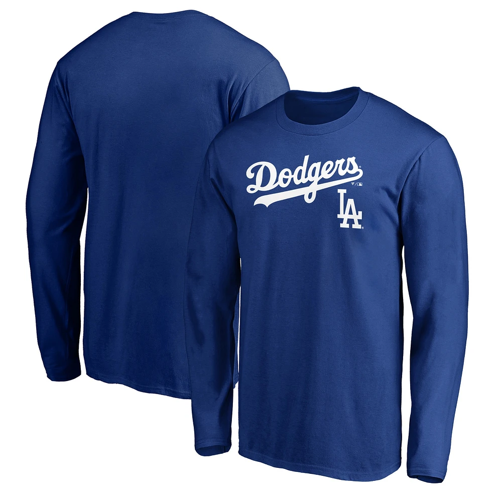 Men's Fanatics Royal Los Angeles Dodgers Team Logo Lockup Long Sleeve T-Shirt