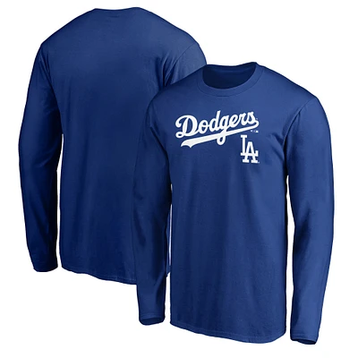 Men's Fanatics Royal Los Angeles Dodgers Team Logo Lockup Long Sleeve T-Shirt