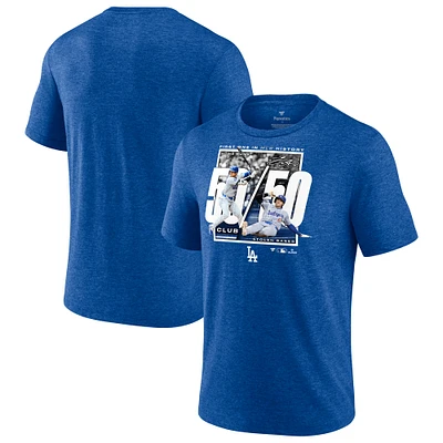 T-shirt Fanatics Shohei Ohtani Heather Royal Los Angeles Dodgers 50/50 Club pour hommes