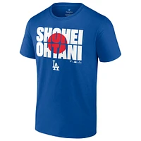 Men's Fanatics Shohei Ohtani Royal Los Angeles Dodgers Flag T-Shirt