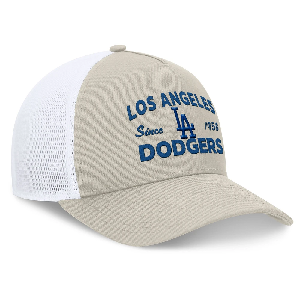 Casquette réglable de camionneur A-Frame Stone Los Angeles Dodgers Fanatics pour hommes