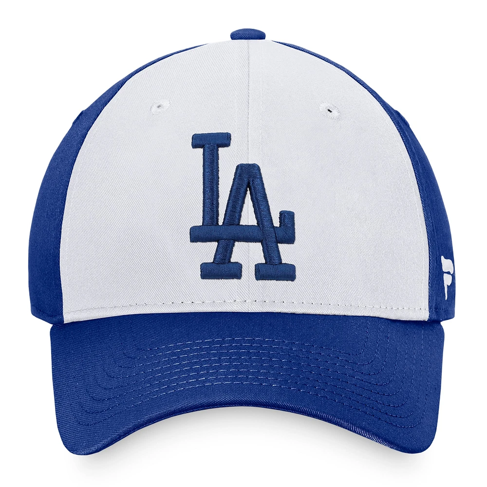 Casquette réglable Fanatics blanc/royal Los Angeles Dodgers Core pour hommes