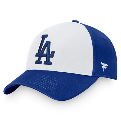 Casquette réglable Fanatics blanc/royal Los Angeles Dodgers Core pour hommes