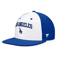 Casquette ajustée à blocage de couleur emblématique Fanatics pour hommes blanc/royal Los Angeles Dodgers