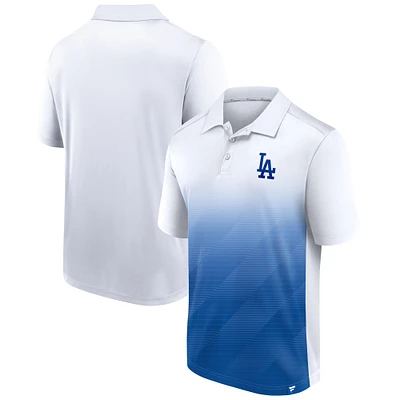 Polo sublimé à paramètres emblématiques des Dodgers de Los Angeles Fanatics blanc/royal pour hommes