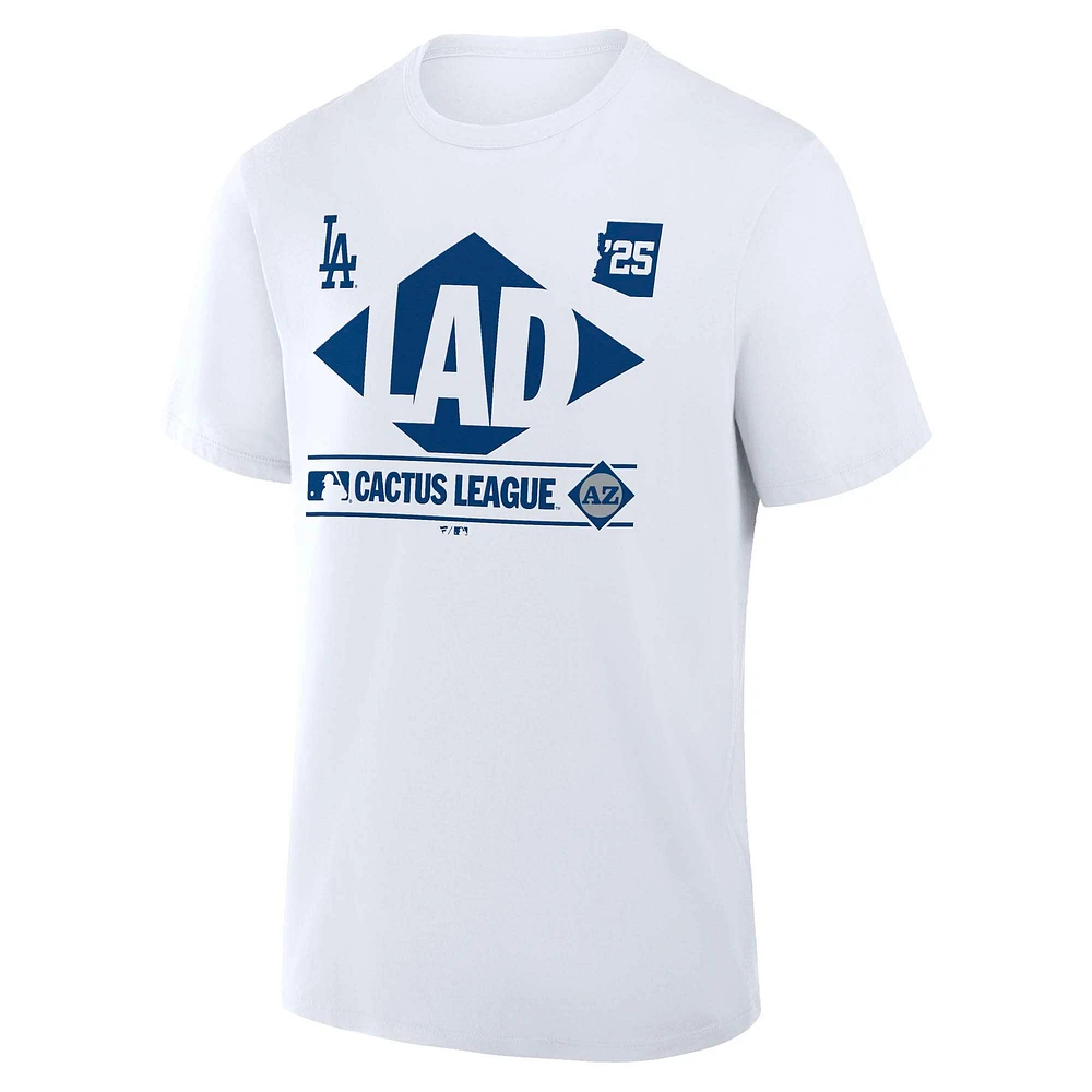T-shirt Fanatics pour homme blanc Los Angeles Dodgers 2025 Spring Training Cactus League True Icon