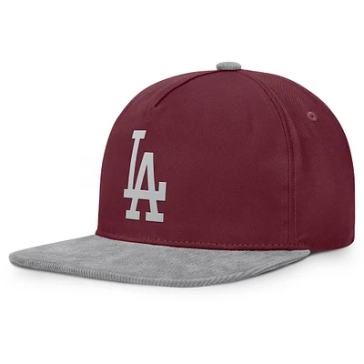 Casquette snapback du front office des Los Angeles Dodgers Fanatics Wine pour hommes