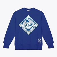 Men's Fernando Valenzuela Royal Los Angeles Dodgers Emblem Cooperstown Collection Pullover Sweatshirt