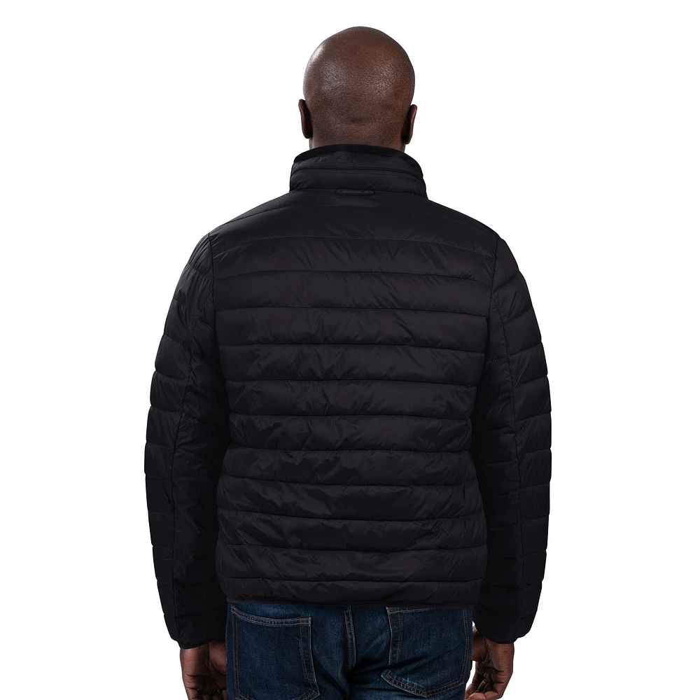Men's G-III Sports by Carl Banks Black Los Angeles Dodgers Packable Neck Pillow Full-Zip Puffer Jacket