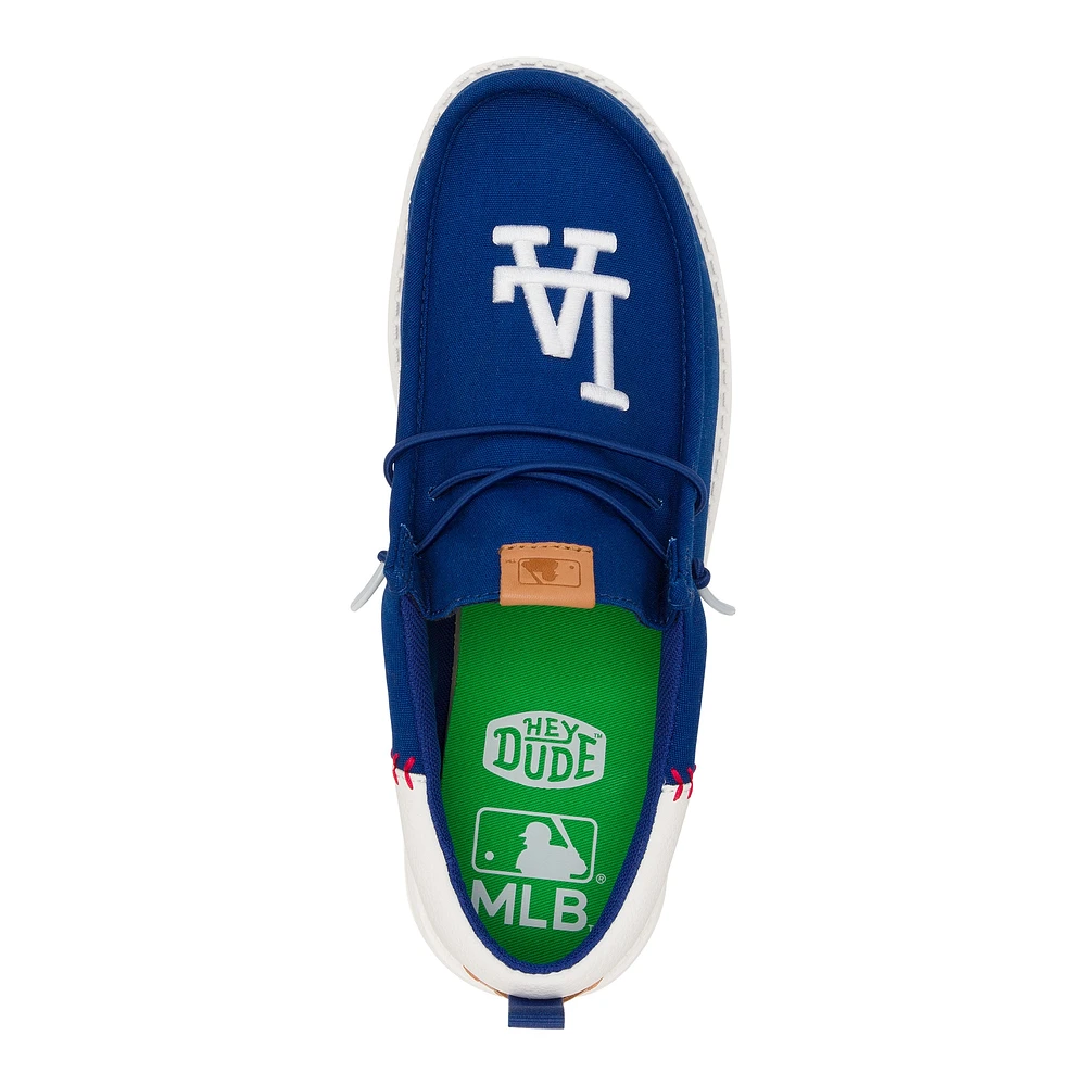 Chaussures décontractées Hey Dude Royal Los Angeles Dodgers Wally pour hommes