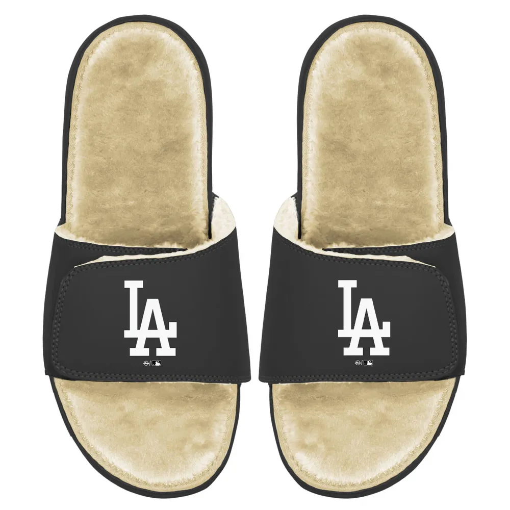 Los Angeles Dodgers ISlide Men's Faux Fur Slide Sandals - Black/Tan
