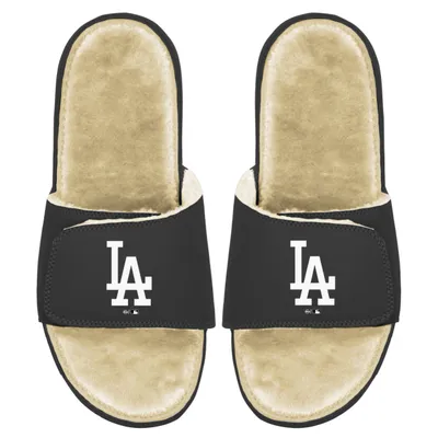 Los Angeles Dodgers ISlide Men's Faux Fur Slide Sandals - Black/Tan