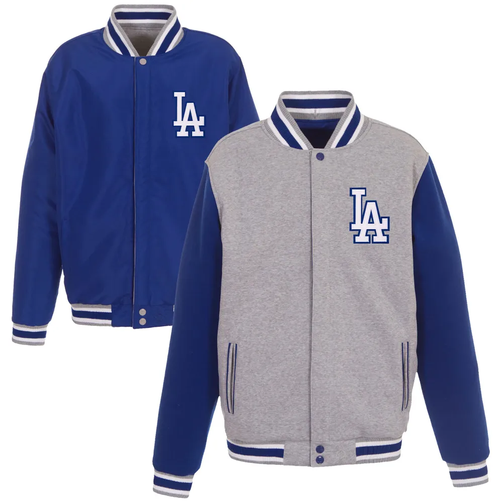 Dallas Cowboys JH Design Reversible Fleece Jacket with Faux Leather Sleeves - Navy/White