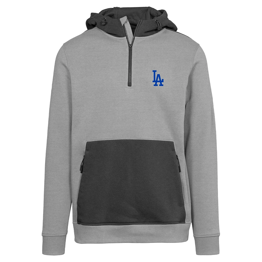 Men's Levelwear  Gray Los Angeles Dodgers Chicane Insignia 2.0 Quarter-Zip Hoodie