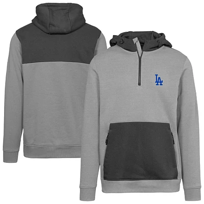 Men's Levelwear  Gray Los Angeles Dodgers Chicane Insignia 2.0 Quarter-Zip Hoodie