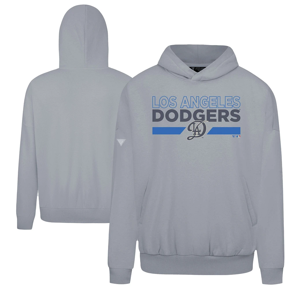 Men's Levelwear  Gray Los Angeles Dodgers City Connect Contact No Hitter Pullover Hoodie