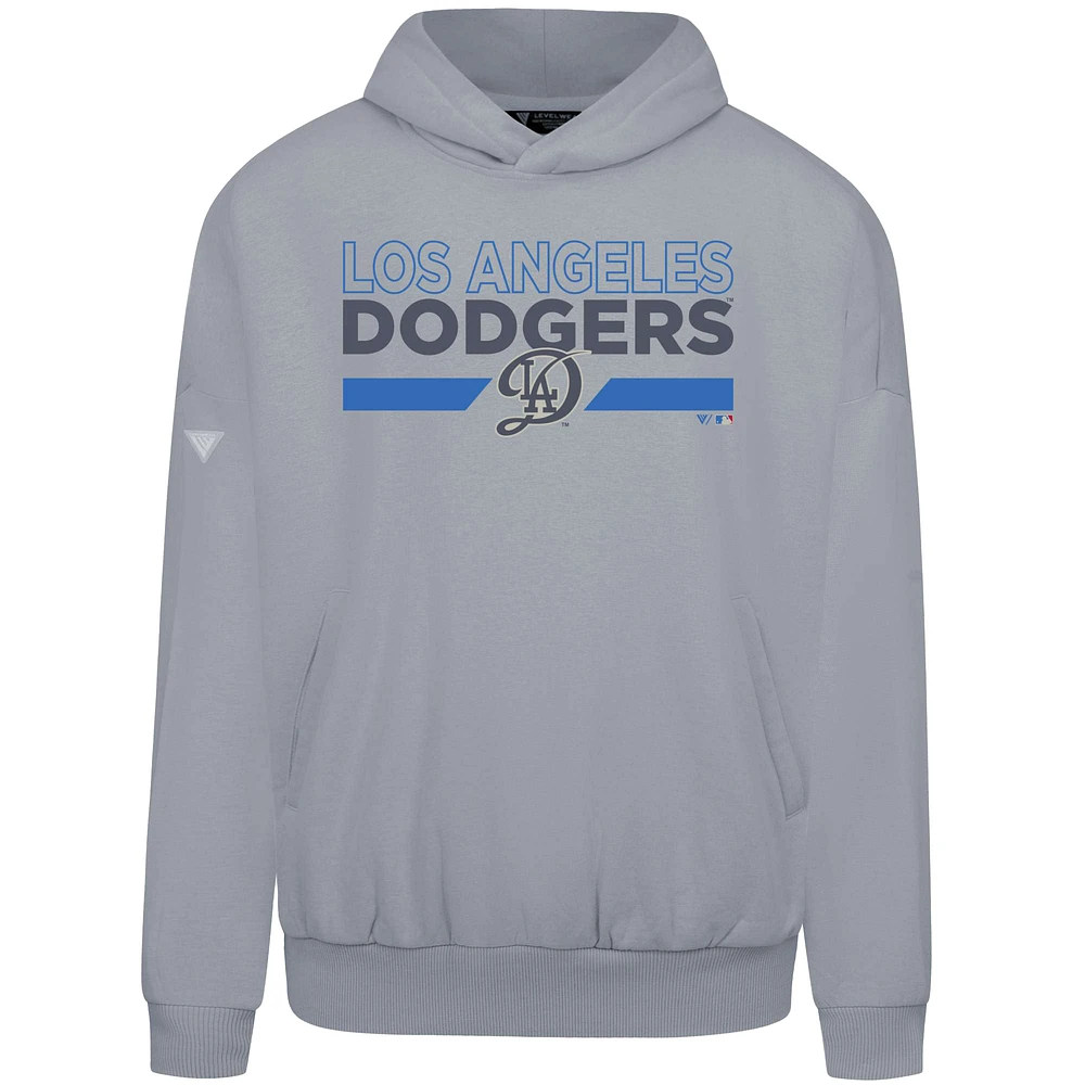 Men's Levelwear  Gray Los Angeles Dodgers City Connect Contact No Hitter Pullover Hoodie