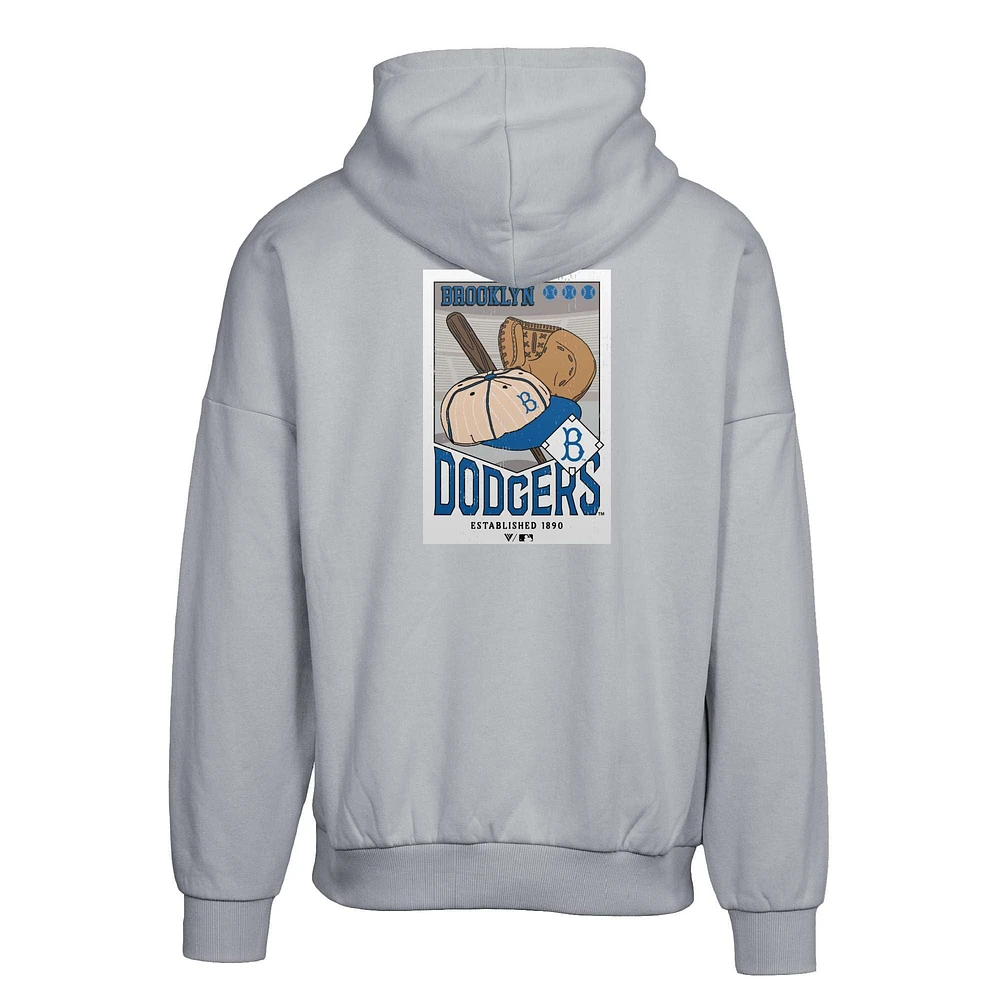 Men's Levelwear  Gray Los Angeles Dodgers Contact Pro Card Pullover Hoodie