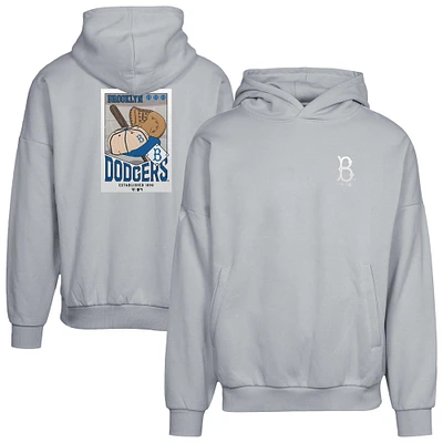 Men's Levelwear  Gray Los Angeles Dodgers Contact Pro Card Pullover Hoodie
