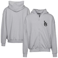 Men's Levelwear  Gray Los Angeles Dodgers Oversized Uphill Digital Camo Full-Zip Hoodie