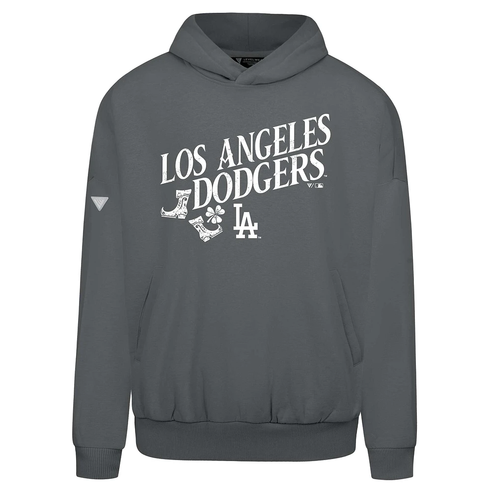 Sweat à capuche gris pour homme Los Angeles Dodgers St. Patrick's Day