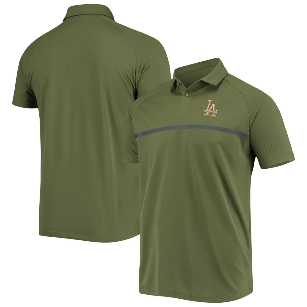 Lids Los Angeles Dodgers Levelwear Delta Sector Raglan Polo - Olive