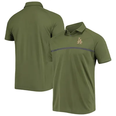 Los Angeles Dodgers Levelwear Delta Sector Raglan Polo - Olive