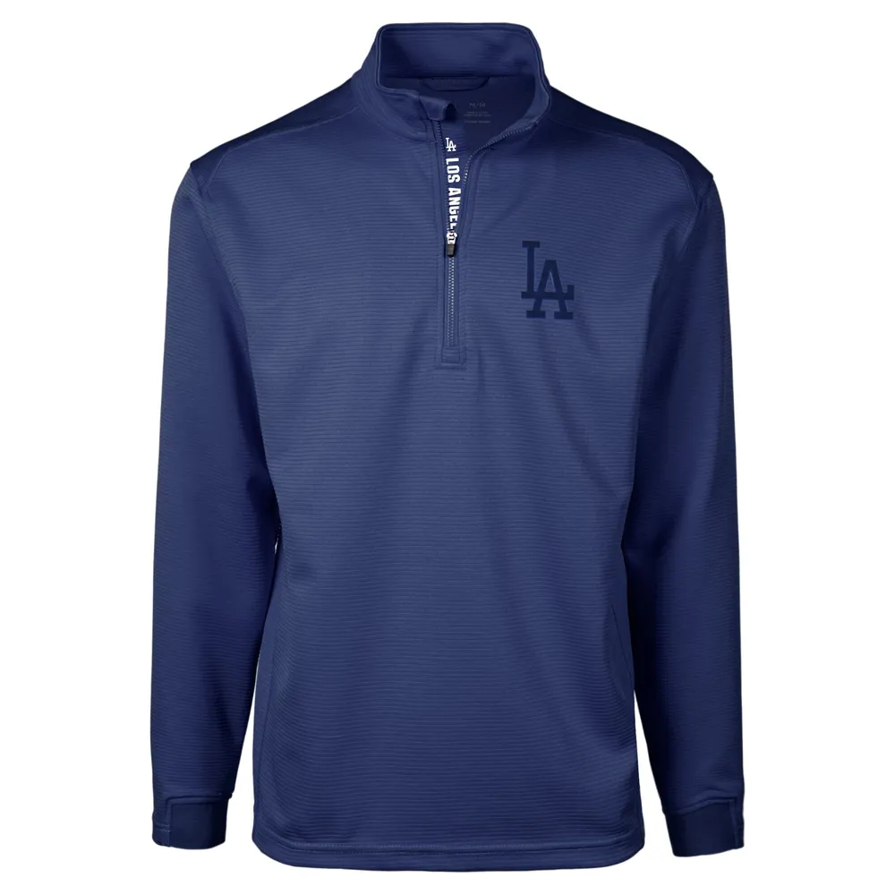 Women's Los Angeles Dodgers Antigua Heather Gray Upgrade Half-Zip Pullover  Top