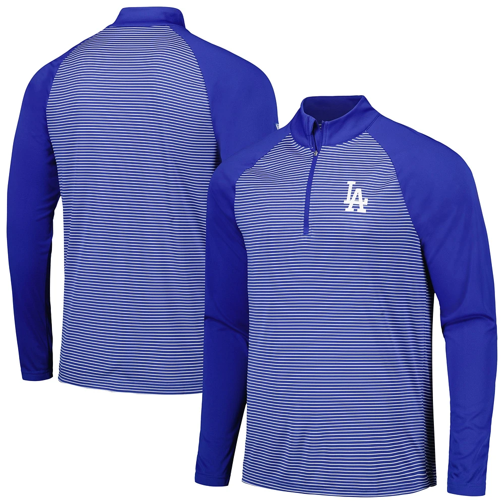 Haut à rayures raglan et quart de zip Levelwear Royal Los Angeles Dodgers Charter pour homme