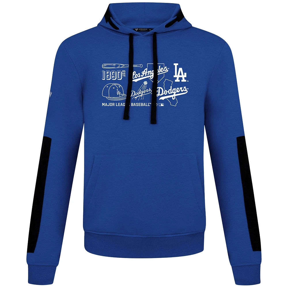 Men's Levelwear  Royal Los Angeles Dodgers Cooperstown Collection Bombay Campaign Pullover Hoodie