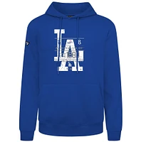 Sweat à capuche manches longues pour homme Levelwear Royal Los Angeles Dodgers Cooperstown Collection Podium Acumen effet vieilli