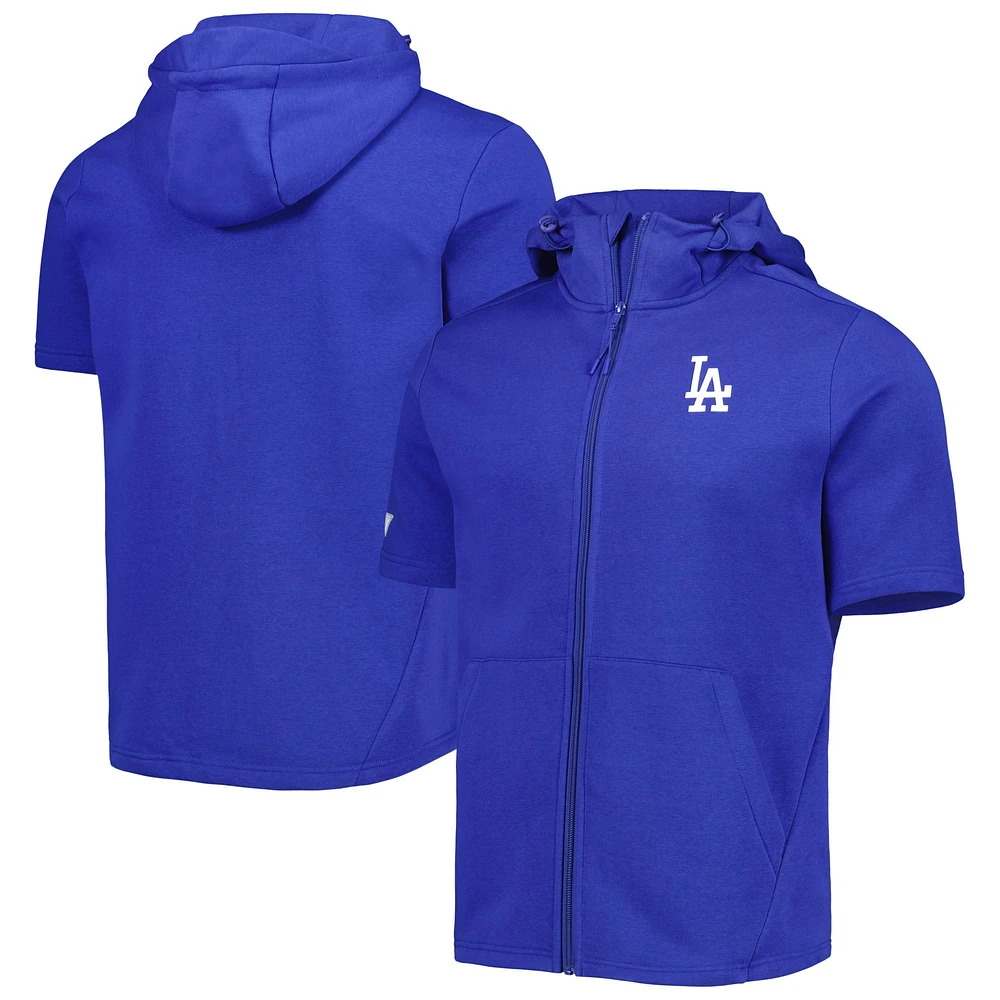 Chandail à capuchon manches courtes et fermeture éclair pour homme Levelwear Royal Los Angeles Dodgers Recruit