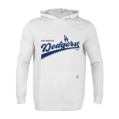 Men's Levelwear White Los Angeles Dodgers Relay Vintage Team 2.0 Pullover Hoodie