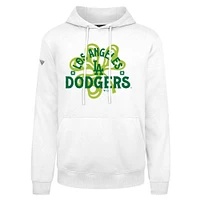 Sweat à capuche blanc pour homme Los Angeles Dodgers St. Patrick's Day Podium Shamrock