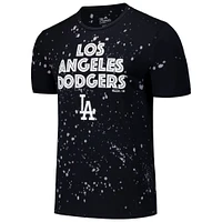 T-shirt Majestic Threads pour hommes, noir/blanc, Los Angeles Dodgers Splatter