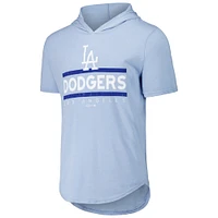 Men's Majestic Threads Light Blue Los Angeles Dodgers Tri-Blend Hoodie T-Shirt