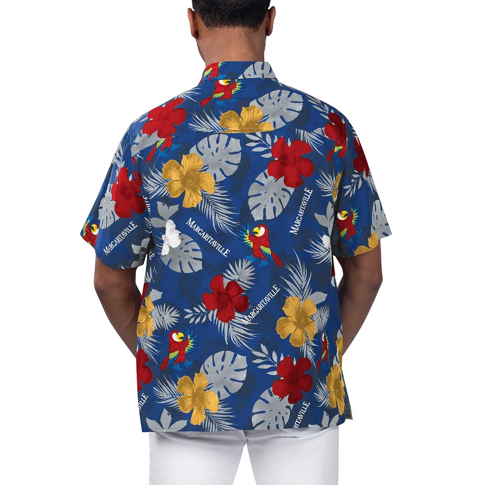 Chemise boutonnée de fête florale Margaritaville Royal Los Angeles Dodgers Island Life pour hommes