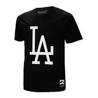 Men's Mitchell & Ness Black Los Angeles Dodgers Cooperstown Collection Logo T-Shirt