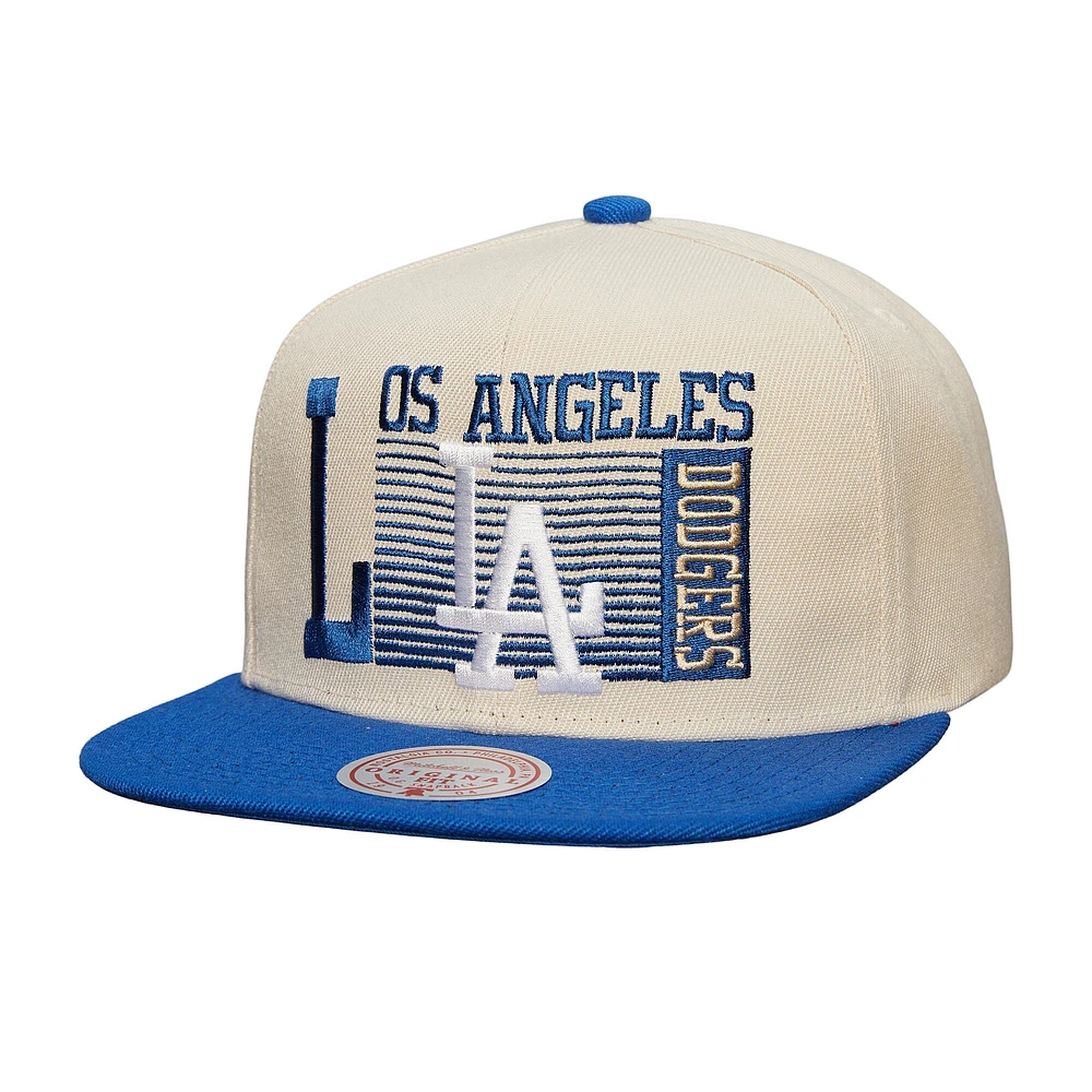 Casquette Snapback Speed ​​Zone crème pour hommes des Dodgers de Los Angeles de la collection Cooperstown de Mitchell & Ness