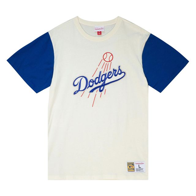 Men's Mitchell & Ness Montreal Expos Cream Cooperstown Collection Team  Color Block T-Shirt