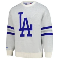 Men's Mitchell & Ness Cream Los Angeles Dodgers Retro Pullover Sweater