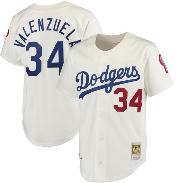 Maillot authentique des Los Angeles Dodgers Mitchell & Ness Fernando Valenzuela blanc pour homme