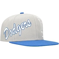 Men's Mitchell & Ness Gray/Royal Los Angeles Dodgers Knock Out Panel Snapback Hat