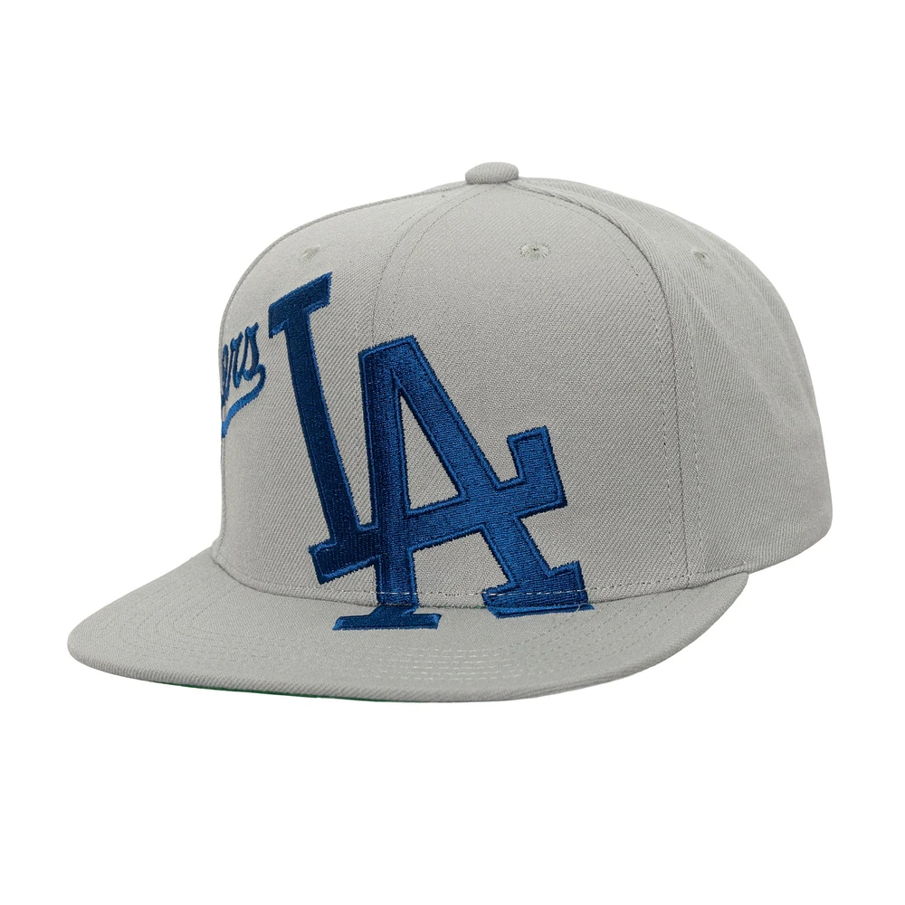 Casquette Snapback Big Time des Los Angeles Dodgers de Mitchell & Ness pour homme, grise