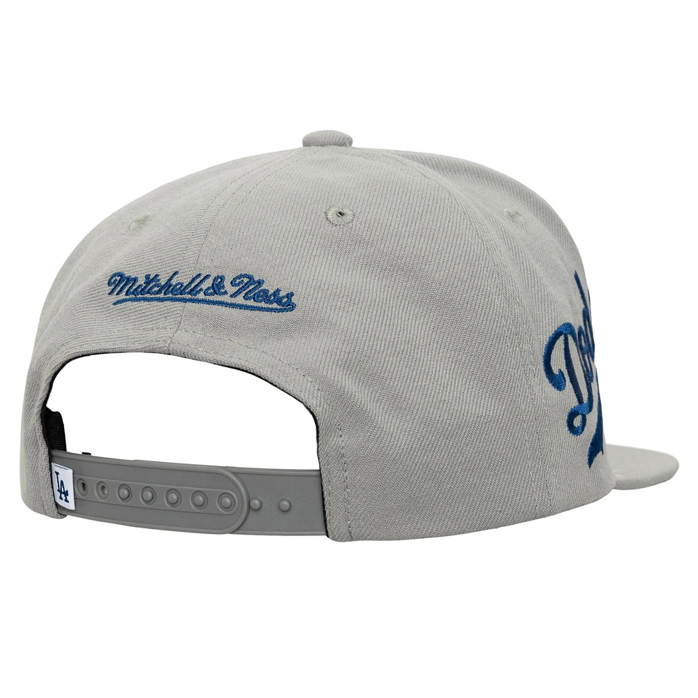 Casquette Snapback Big Time des Los Angeles Dodgers de Mitchell & Ness pour homme, grise