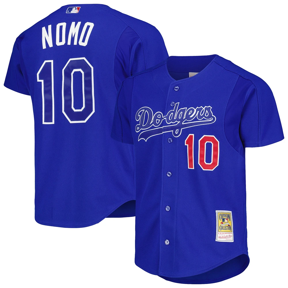 Maillot d'entraînement au bâton Mitchell & Ness Hideo Nomo Royal Los Angeles Dodgers Cooperstown Collection 2004 pour hommes