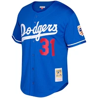 Mitchell & Ness pour homme Mike Piazza Royal Los Angeles Dodgers Big Tall Cooperstown Collection Maillot boutonné en maille