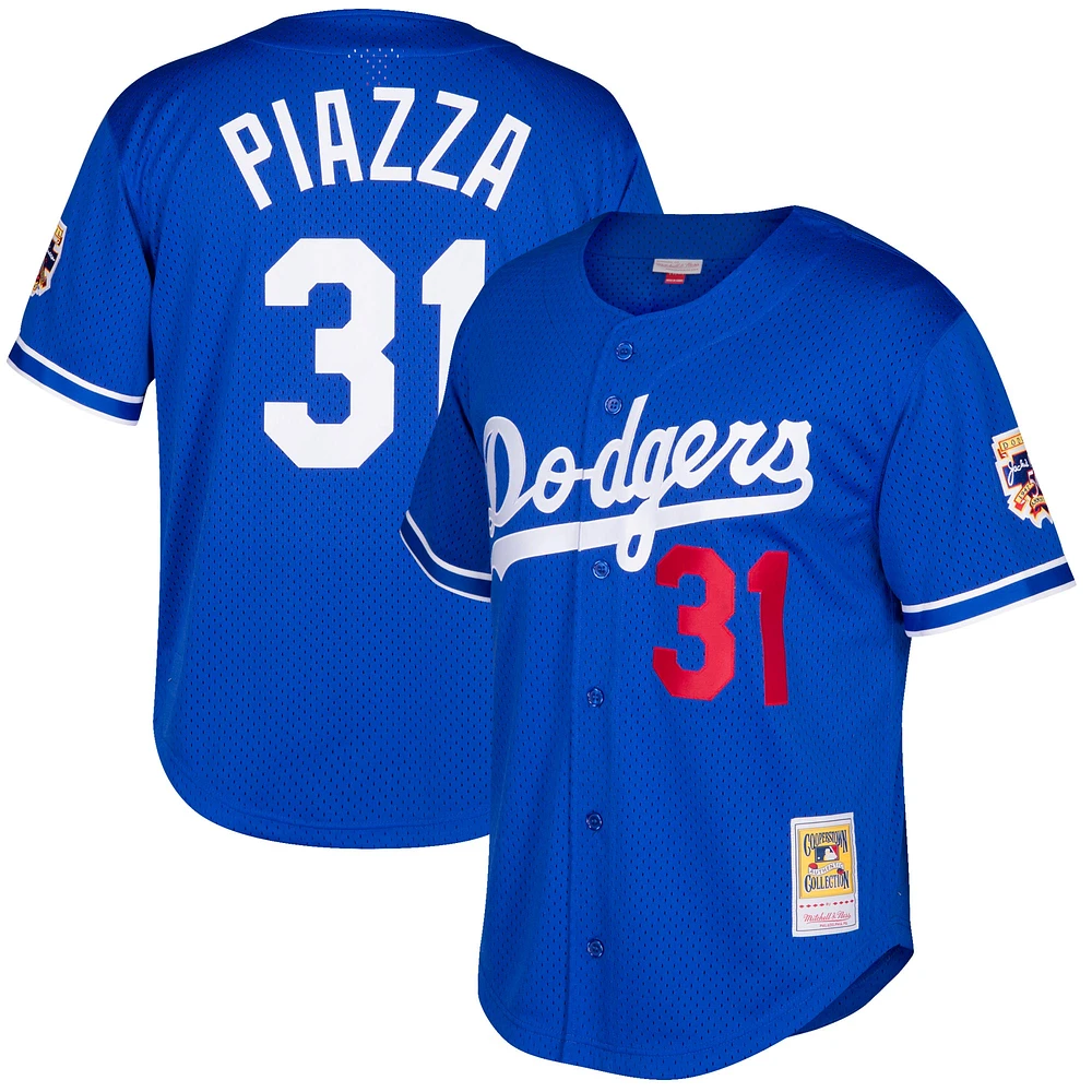 Mitchell & Ness pour homme Mike Piazza Royal Dodgers de Los Angeles Cooperstown Collection Maillot d'entraînement au bâton en maille