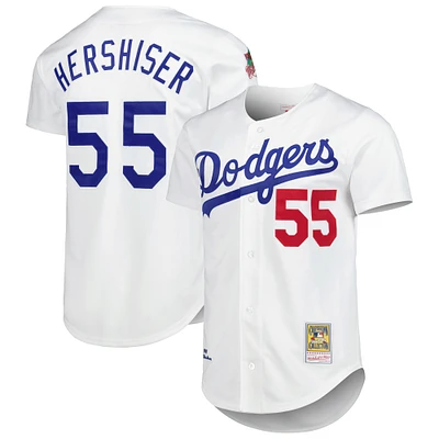 Maillot authentique de la collection Cooperstown des Dodgers Los Angeles blanc Mitchell & Ness Orel Hershiser pour hommes